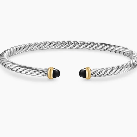 NEW David Yurman 4mm Sterling Silver with 14K Yellow Gold CABLE FLEX® BRACELET - Picture 9 of 9